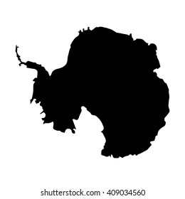 Vector map Antarctica. Isolated vector Illustration. Black on White background. EPS 8 Illustration.