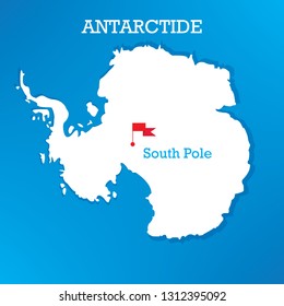 Vector map Antarctica. South Pole. Icon. Isolated vector Illustration.  EPS 10 