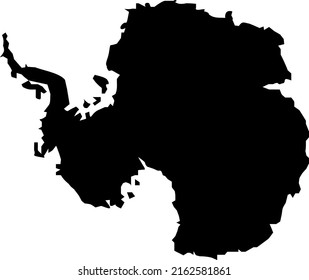 Vector map of Antarctica, the white continent.