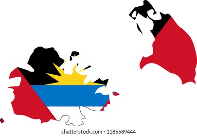 Vector map of Antigua and Barbuda. Isolated, white background