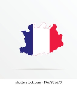 Vector map Antwerp province ( Flemish Region, Belgium ) combined with France flag.