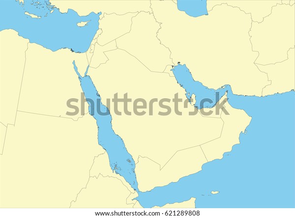 Vector Map Arabian Peninsula File Easy Stock Vector (Royalty Free ...