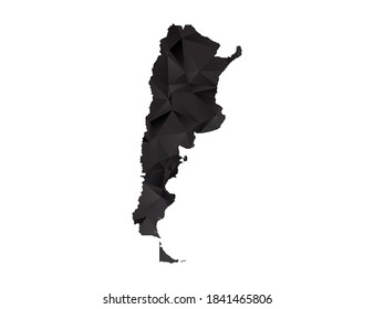 Vector map of Argentina black polygon style gradient.