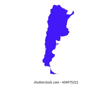 vector map - argentina  country blue color.