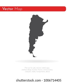Vector map Argentina. Isolated vector Illustration. Black on White background. EPS 10 Illustration.