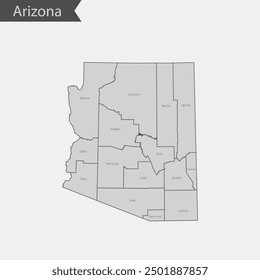 vector map of the Arizona.