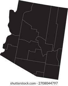 Mapa de Vector del Estado de Arizona con Condados