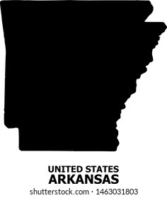 Vector Map of Arkansas State with caption. Map of Arkansas State is isolated on a white background. Simple flat geographic map.