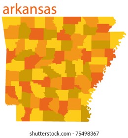 vector map of arkansas state, usa