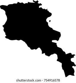 Vector map Armenia. Black mask. Isolated, white background. 