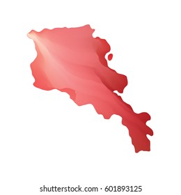 Vector map of Armenia. Isolated illustration on white background