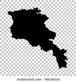 Vector map Armenia. Isolated vector Illustration. Black on White background. EPS 10 Illustration.