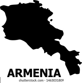Vector Map of Armenia with title. Map of Armenia is isolated on a white background. Simple flat geographic map.
