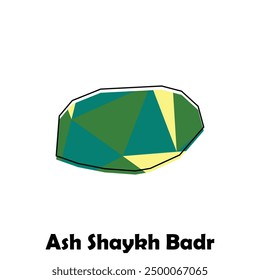 vector map of Ash Shaykh Badr modern outline, High detailed vector Syria map illustration vector Design Template