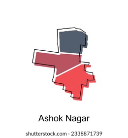 vector map of Ashok Nagar modern outline, High detailed vector illustration vector design template on white background