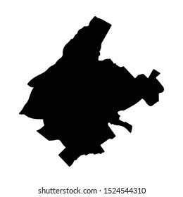 Vector map Athens. Isolated vector Illustration. Black on White background. EPS 10 Illustration.