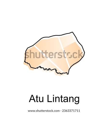 vector map of Atu Lintang City modern outline, Logo Vector Design. Abstract, designs concept, logo, logotype element for template.
