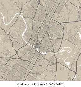 Vector map of Austin. Street map poster illustration. Austin map art.
