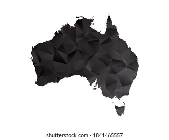 Vector map of Australia black polygon style gradient.