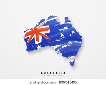 Vector Map Australia  with Flag 