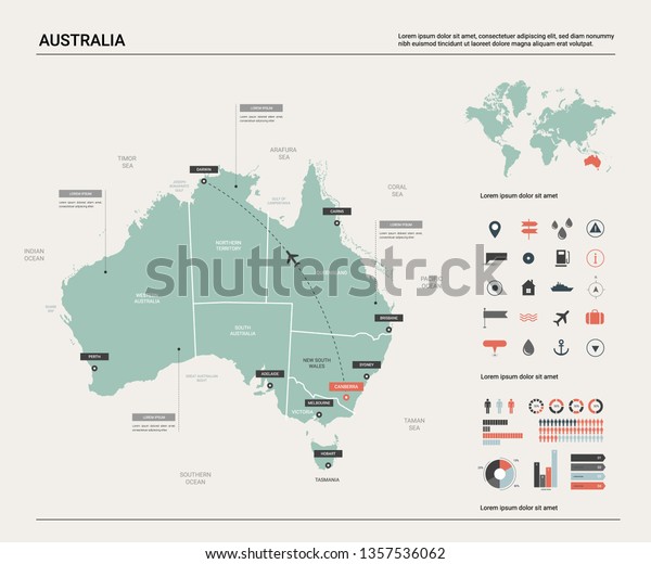 Vector De Stock Libre De Regalias Sobre Mapa Vectorial De Australia Mapa