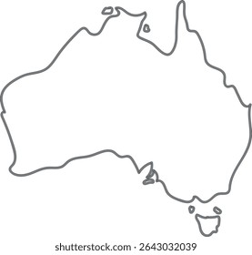 Karte von Australien mit internen Abteilungen.