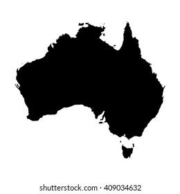 Vector map Australia. Isolated vector Illustration. Black on White background. EPS 8 Illustration.