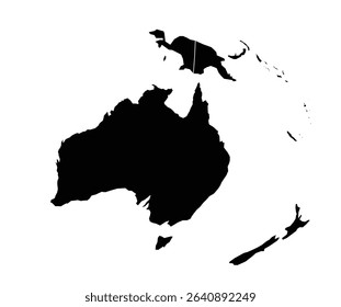 Vector Map of Australia and Oceania – Editable Country Borders and Minimal Design.