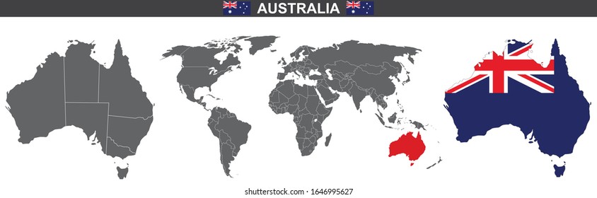 vector map of australia on white background