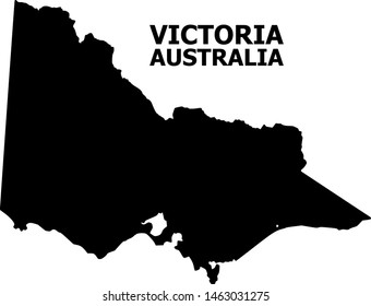 Vector Map of Australian Victoria with title. Map of Australian Victoria is isolated on a white background. Simple flat geographic map.