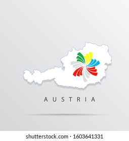 Vector Map Of Austria Combined With Pacific Alliance Flag.