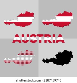 Vector map of Austria. Austria country silhouette and borders. Vector