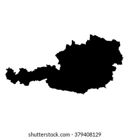 Vector map Austria. Isolated vector Illustration. Black on White background. EPS Illustration.