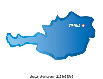 Vector map of Austria and Vienna. Outline Illustration.