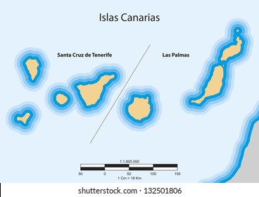 Vector Map Autonomous Community Canary Islands Stock Vector (Royalty ...