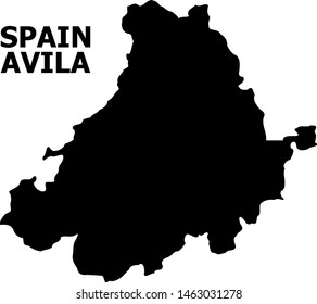 Vector Map of Avila Province with name. Map of Avila Province is isolated on a white background. Simple flat geographic map.