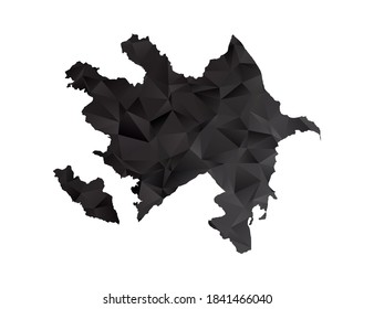 Vektorkarte des schwarzen Polygonsticks von Aserbaidschan.