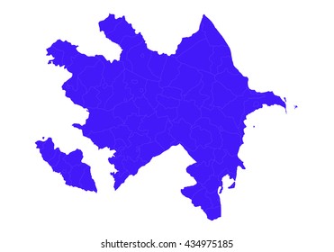 vector map - azerbaijan country blue color.