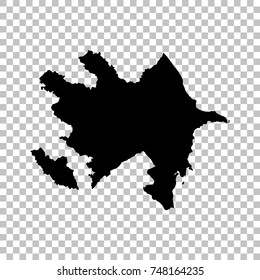 Vector map Azerbaijan. Isolated vector Illustration. Black on White background. EPS 10 Illustration.