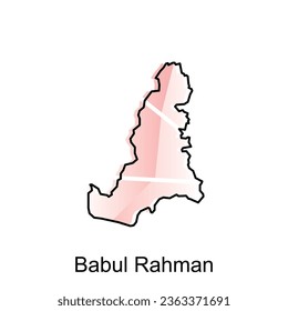 vector map of Babul Rahman City modern outline, Logo Vector Design. Abstract, designs concept, logo, logotype element for template.