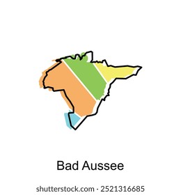 vector map of Bad Aussee City, logo design concept illustration idea style flat vector design. isolated on white background