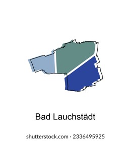 mapa vectorial de Bad Lauchstadadt diseño de esquema moderno, ilustración vectorial de alto nivel, adecuado para su empresa