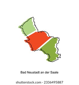 vector map of Bad Neustadt An Der Saale modern outline, High detailed vector illustration vector Design Template, suitable for your company