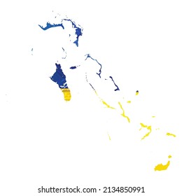 Mapa de vectores en Bahamas. Ilustración vectorial aislada. Negro sobre fondo blanco. Ilustración EPS 10.