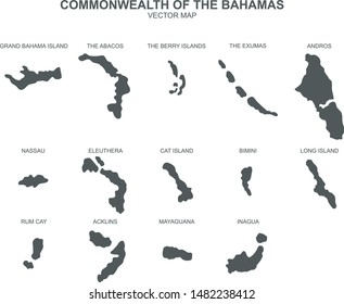 vector map of bahamas on white background