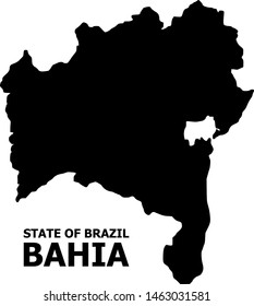 Vector Map of Bahia State with caption. Map of Bahia State is isolated on a white background. Simple flat geographic map.