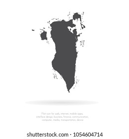 Vector map Bahrain. Isolated vector Illustration. Black on White background. EPS 10 Illustration.