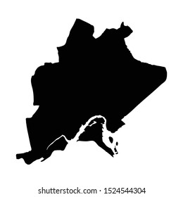 Vector map Bandar Seri Begawan. Isolated vector Illustration. Black on White background. EPS 10 Illustration.