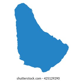 vector map Barbados, blue color.