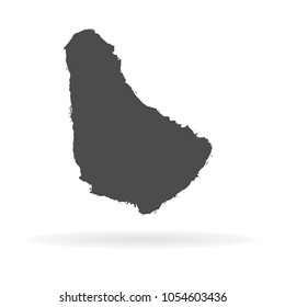 Vector map Barbados. Isolated vector Illustration. Black on White background. EPS 10 Illustration.